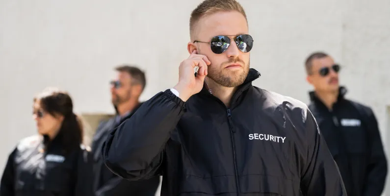 Four bodyguards protecting your safety
