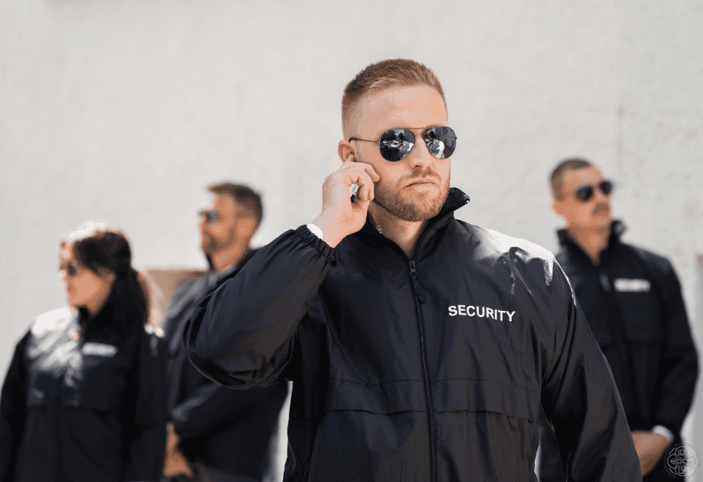 Four bodyguards protecting your safety