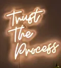 neon sign of trust the process